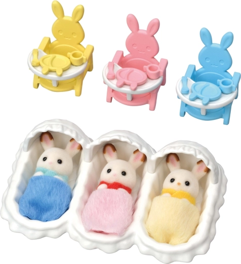Sylvanian Families Chocolate nyuszi hármasikrek gondozó készlet