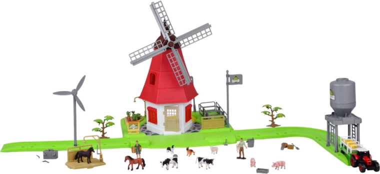 Kétszintes malom forgatható lapátokkal