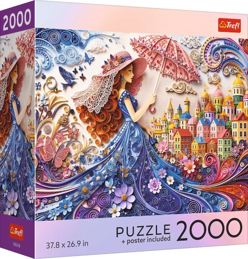 Trefl Puzzle USA Collection: Hölgy napernyővel, 2000 darabos