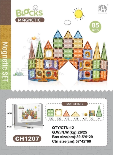 Mágneses 3D építőkészlet – 85 darab