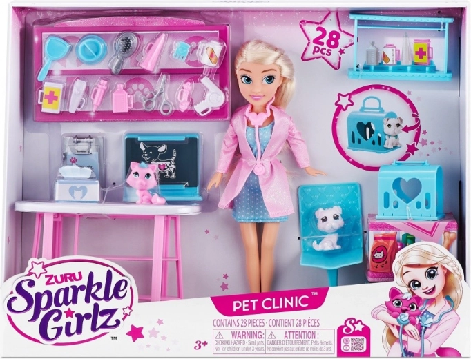 Baba SPARKLE GIRLZ állatorvosi klinika – nagy játékszett