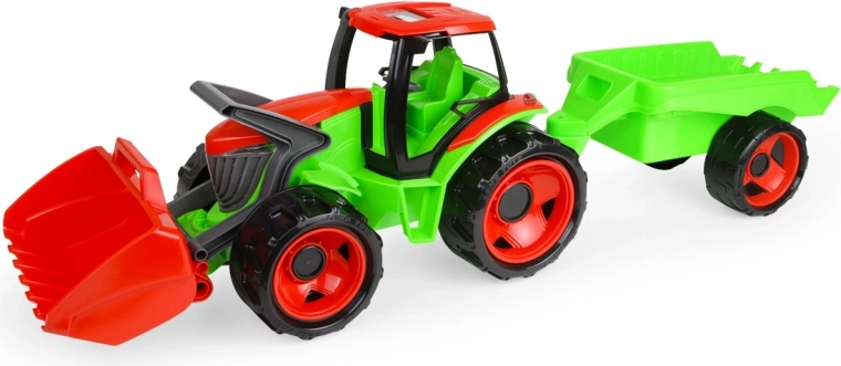 Lena traktor kanállal és utánfutóval gyermekeknek