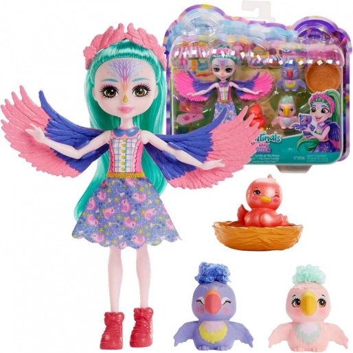 Enchantimals baba Filia Finch és a papagáj család