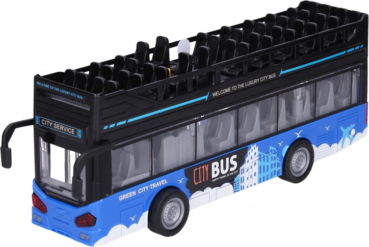 Kétszintes városnéző busz effektekkel, 28 cm