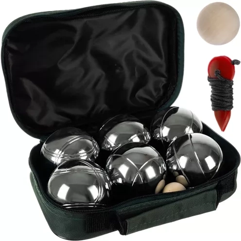 Pétanque készlet – 6 fémgolyó tokkal