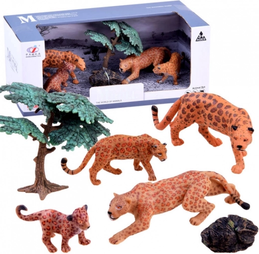 Szafari figurakészlet – tigriscsalád – Leopárdok