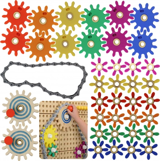 Masterkidz STEM Táblák fogaskerekekkel és lánccal 39 darab