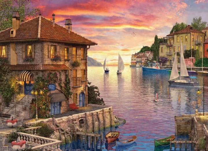 EUROGRAPHICS puzzle Mediterrán kikötő 1000 darab