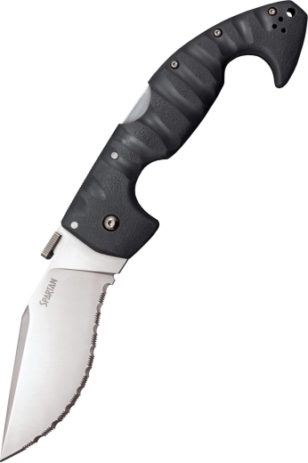 Cold Steel Spartan Serrated zsebkés 11,4 cm, szürke, Griv-Ex, klipsz