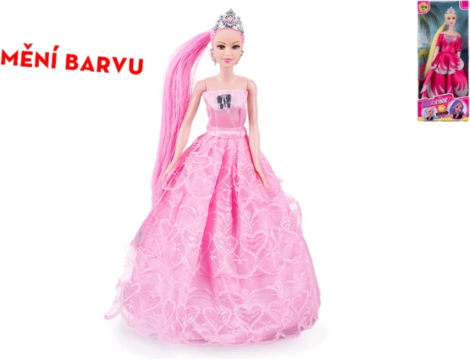 Hercegnő baba színváltó hajjal 29 cm