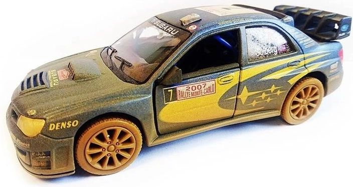 Subaru Impreza WRC 2007 offroad autómodell 1:36 nyitható ajtókkal és pull-back felhúzós meghajtással