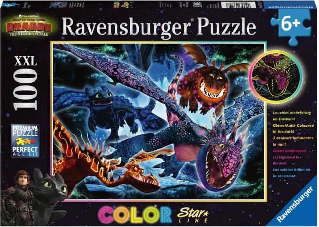 világító puzzle Így neveld a sárkányodat 3 XXL 100 darab – Ravensburger