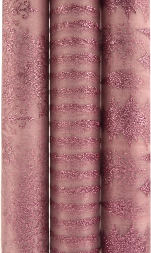 Rózsaszín poliamid organza flitterekkel 30 × 200 cm