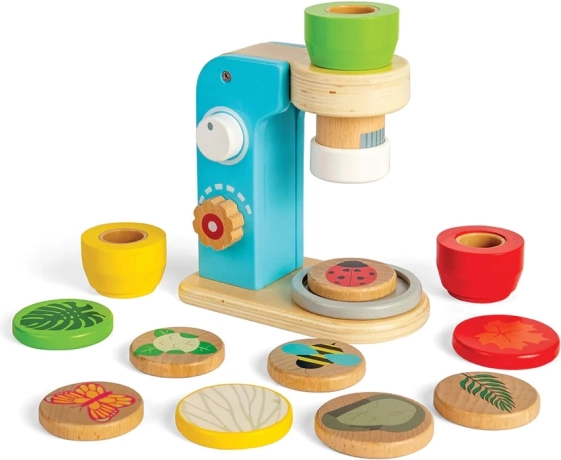 Gyermekeknek szánt fa mikroszkóp Bigjigs Toys