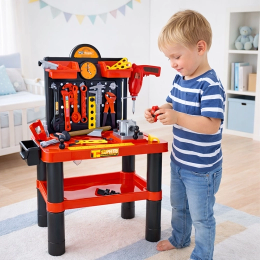 Stabil munkafelület satuval és mérőskálával