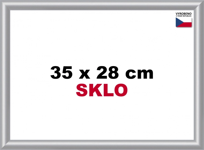 Ezüst műanyag keret 35x28 cm