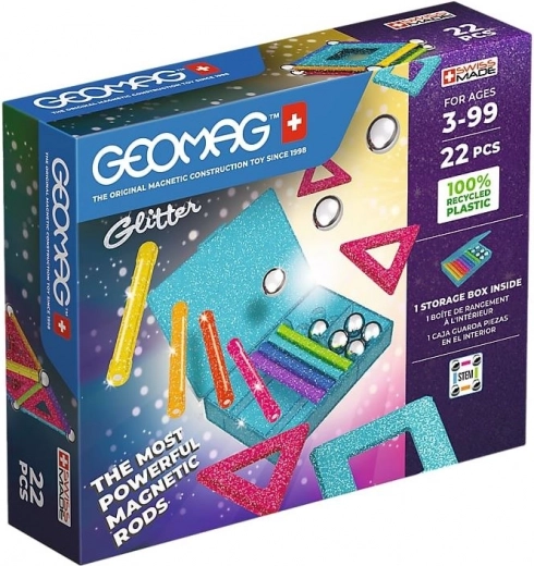 Geomag Glitter – mágneses építőkészlet, 22 darab