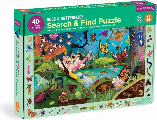 Mudpuppy puzzle bogarak és lepkék 64 darab