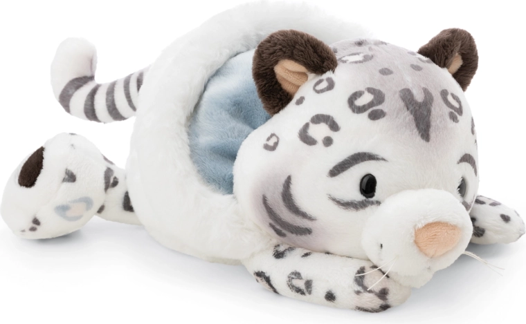 NICI GREEN Eleni Snowbell plüss hópárduc, fekvő, 20 cm