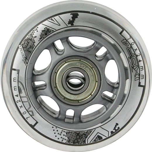 NILS EXTREME átlátszó PU kerekek szettje 70 × 24 mm ABEC 7 csapágyakkal
