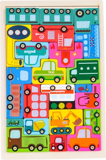 Fa puzzle készlet – járművek