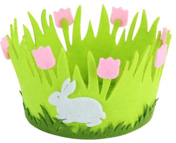 Filc húsvéti kosár TORO 14 cm, vegyes motívumok