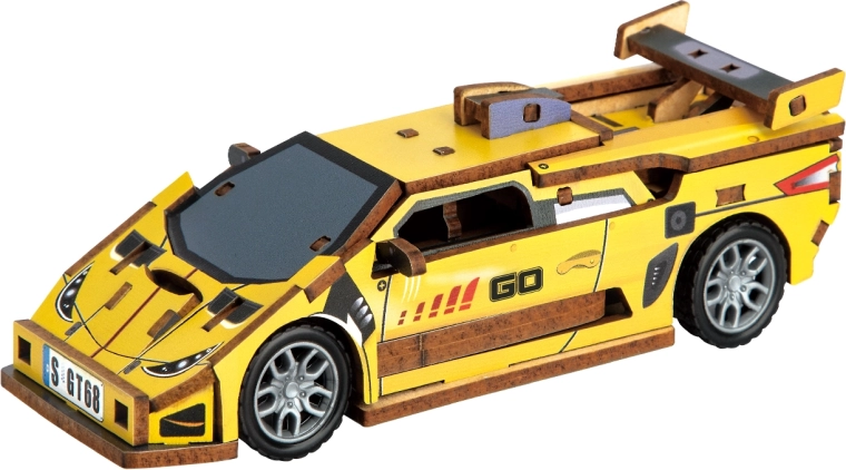 2Kids Toys 3D fa összerakható sportautó (sárga)