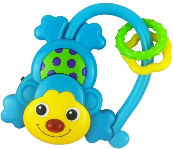 Baby Mix hangot adó csörgő, kék majmocska
