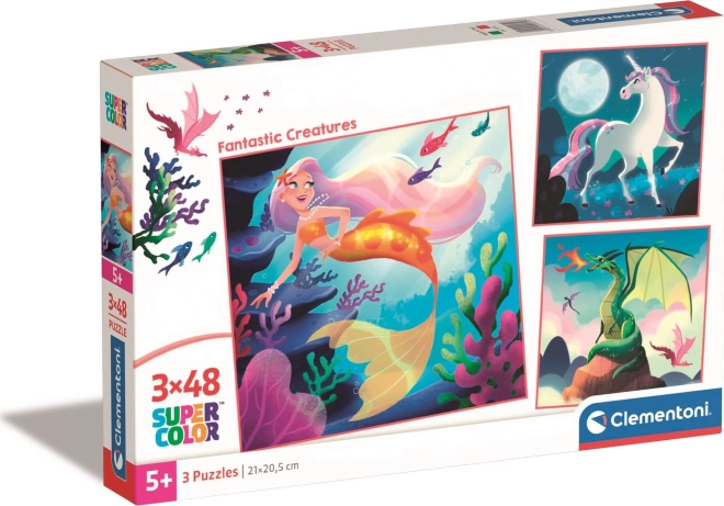 Clementoni puzzle – Fantasztikus lények, 3×48 darab