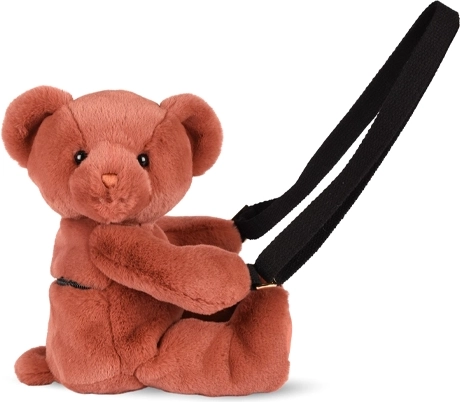 Doudou plüss vállpántos táska maci terrakotta 30 cm