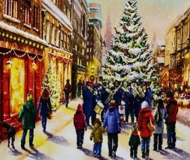 Norimpex Festés számok szerint karácsonyfa mellett 40 × 50 cm