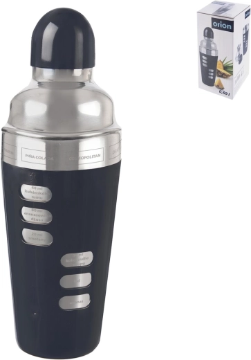 Rozsdamentes shaker receptekkel 0,69 l