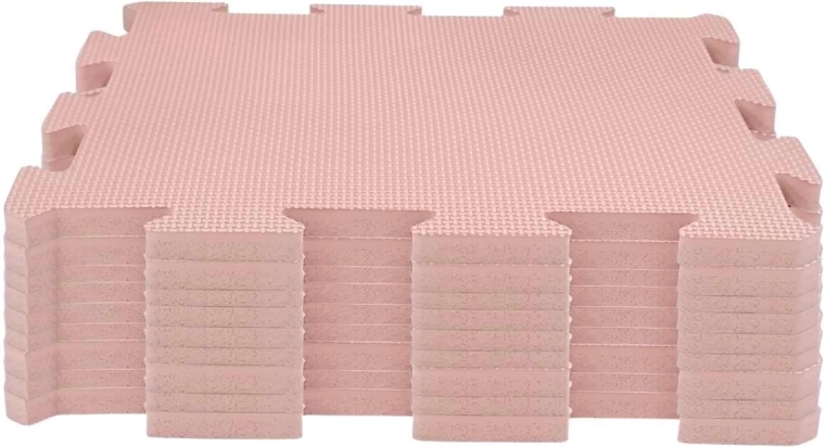 NIDO NIDO habszivacs játszószőnyeg puzzle taupe pink (9 darab)