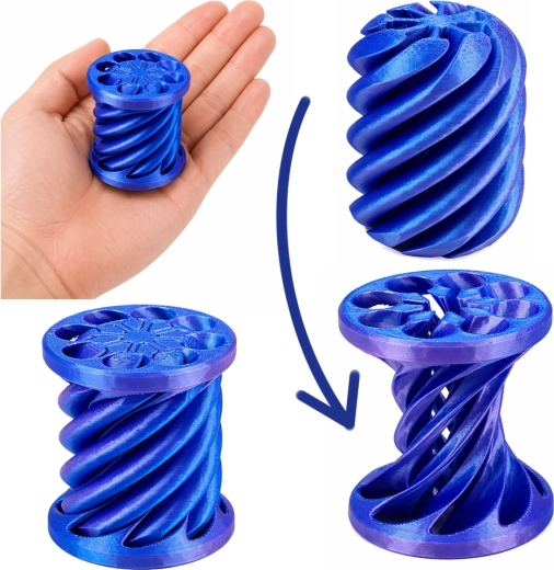 Spirálos 3D konstrukció a sima forgatáshoz