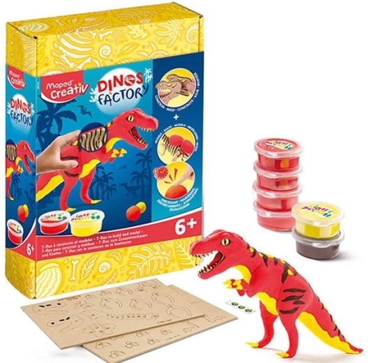 Creativ dinoszaurusgyár – 3D fa puzzle és gyurma Tyrannosaurus rex