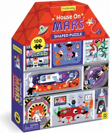 mudpuppy ház alakú puzzle ház a marson – 100 darab