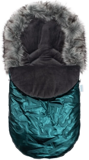 New Baby luxus téli bundazsák szőrmével, zöld