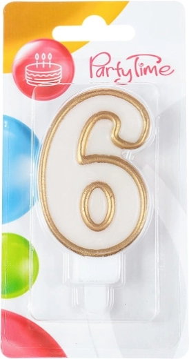 Születésnapi gyertya 6-os szám, arany