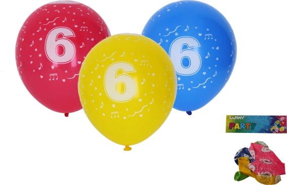 30 cm-es lufik 6-os számmal – 5 darabos készlet