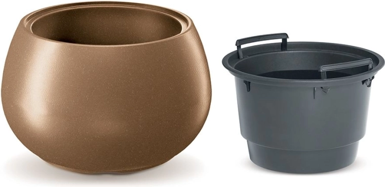 HEOS Eco Wood 37 cm ültető kaspó betéttel – Naturo ECO