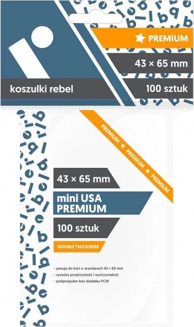 Mini USA Prémium 43x65 mm-es kártyavédők 100 db