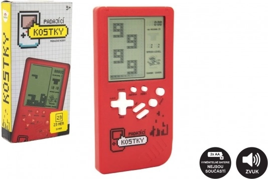 Digitális játék Hulló kockák logikai kirakó, műanyag, 7×14 cm, elemmel, hanggal – Piros