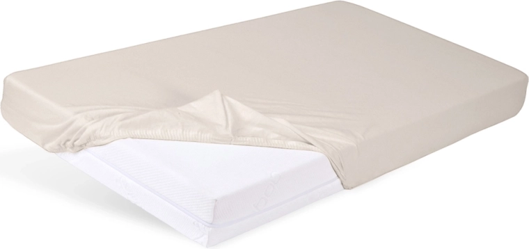 Babymatex jersey gumis lepedő 60 × 120 cm, világos bézs