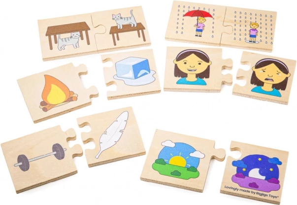 Bigjigs Toys fa oktató kirakó – ellentétek