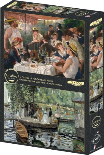Grafika puzzle Evezősök reggelije és La Grenouillère 2×500 darab