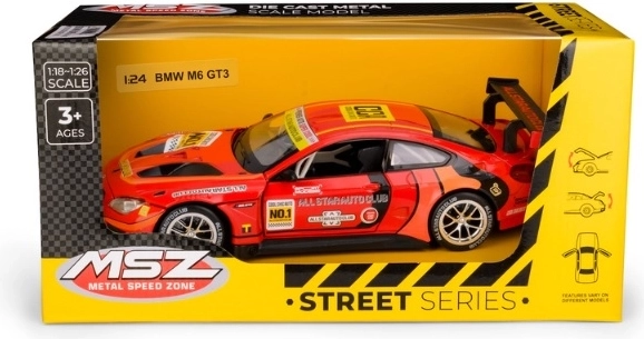 Gyűjtői BMW M6 GT3 modell 1:24 méretarányban, piros