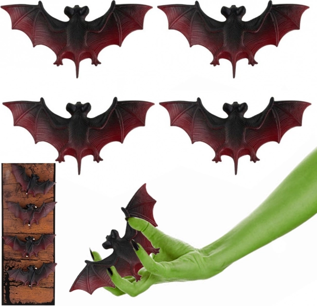 halloween dekoráció denevérek, 4 darabos készlet