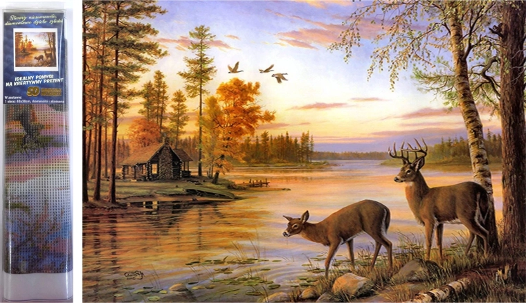 Norimpex gyémántkirakó Szarvasok a tónál 30 × 40 cm