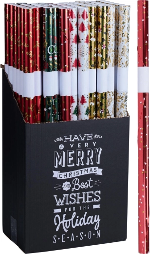 Karácsonyi csomagolópapír 0,7 × 2 m, vegyes minták - 1 db