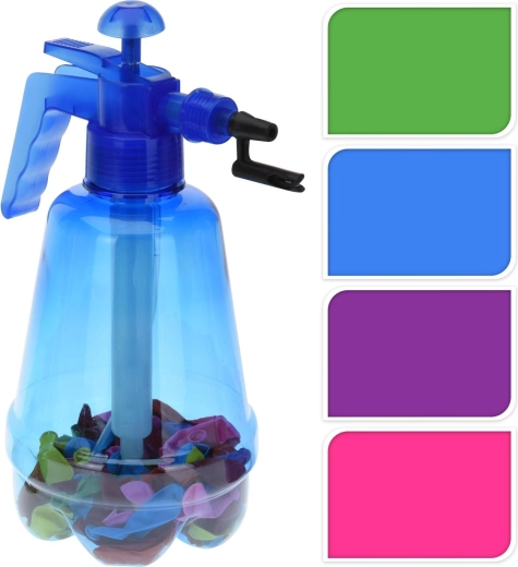 Hordozható vízibomba-pumpa 1,7 l, 100 darab lufival